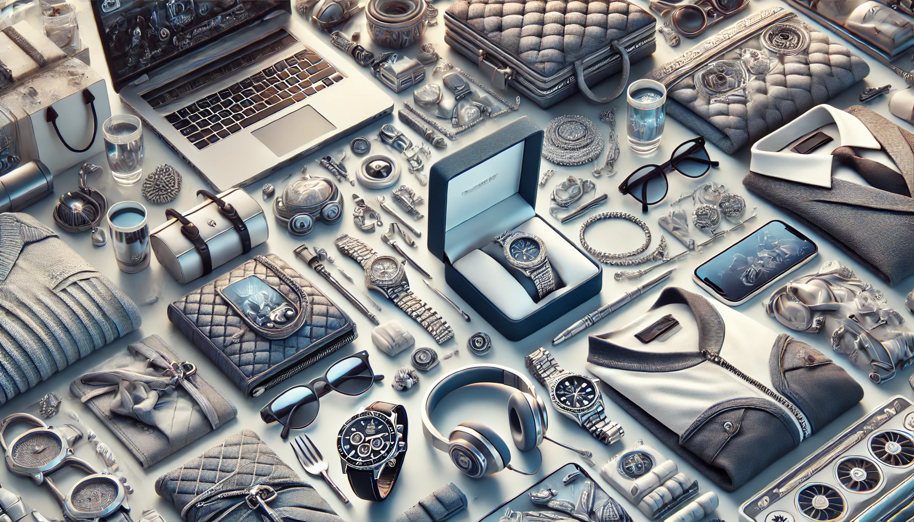 Luxury goods, neatly arranged